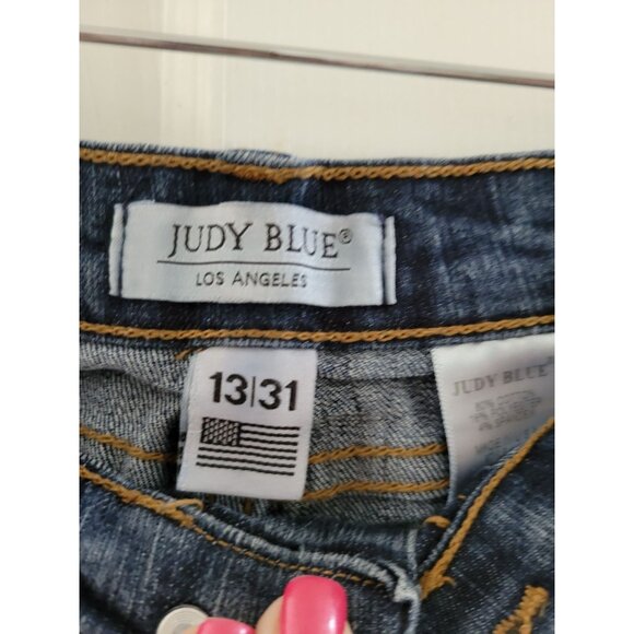Judy Blue Los Angeles blue Skinny Jeans button fly size 13 31 stretchy - Picture 2 of 9